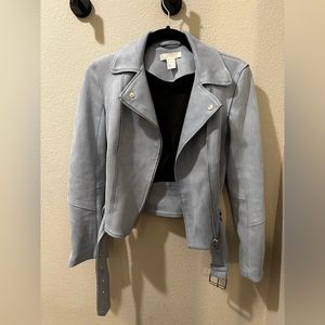 Blue suede jacket